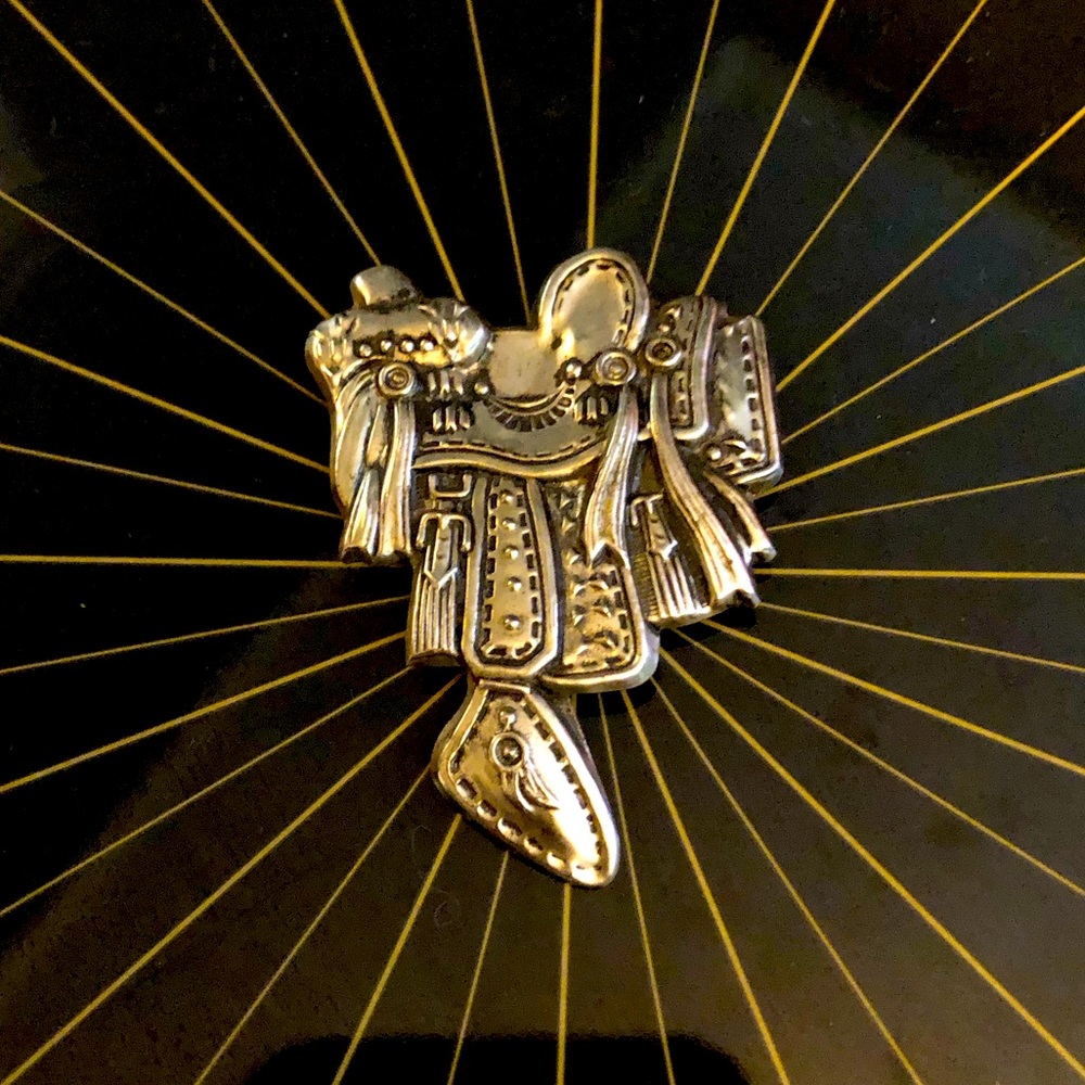Vintage Western Saddle Brooch